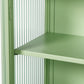 Glass Doors Modern Two-door Wall Cabinet with Featuring Three-tier Storage Mint Green