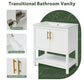 30-Inch White Bathroom Vanity with Ceramic Sink and Versatile Storage - Ideal for Small Bathrooms