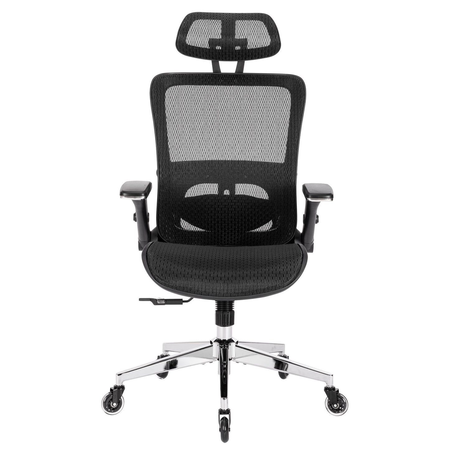 BLACK Ergonomic Mesh Office Chair High Back - Adjustable Headrest with Flip-Up Arms