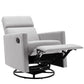 Modern Upholstered Rocker Nursery Chair Plush Seating Glider Swivel Recliner Chair Gray