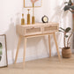 Side table with two real rattan drawers, solid wood table legs can be used in the dining room living room,bedroom