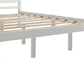 Platform Bed Frame with Headboard, Wood Slat Support, No Box Spring Needed  Queen  White