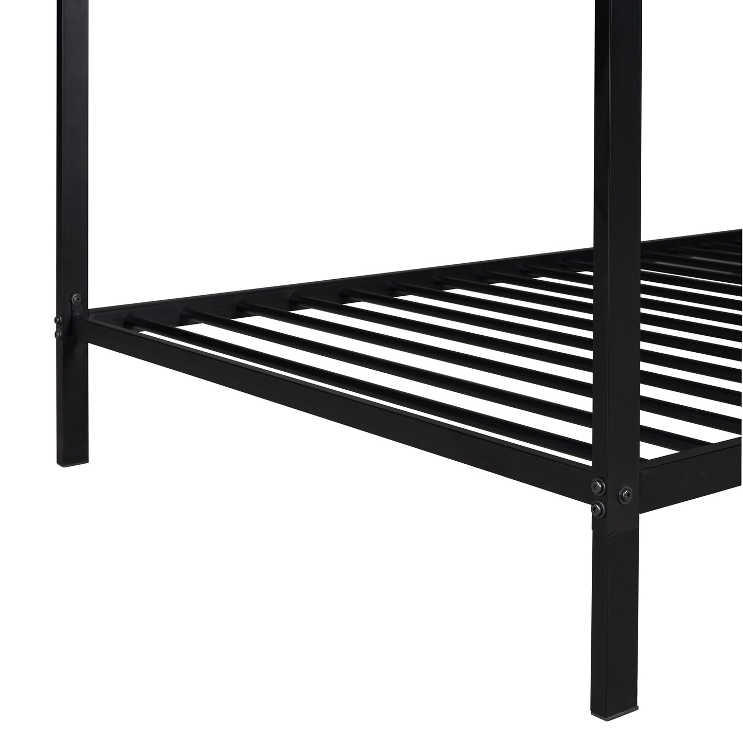 House Bed Frame Twin Size  Kids Bed Frame Metal Platform Bed Floor Bed for Kids Boys Girls No Box Spring Needed Black