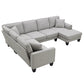 108*85.5" Modern U Shape Sectional Sofa 7 Seat Fabric Sectional Sofa Set