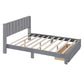 Full Size Storage Bed Velvet Upholstered Platform Bed with a Big Drawer - Gray