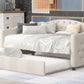 Upholstered Twin Size Daybed with Trundle, Beige