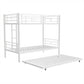 Heavy-duty Sturdy Meta Twin over Twin with Trundle Bunk Bed/l/ Noise Reduced/ Safety Guardrail/No Box Spring Needed,White