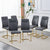 Comes with faux leather cushioned seats living room chairs with metal legs (gray+PU leather)