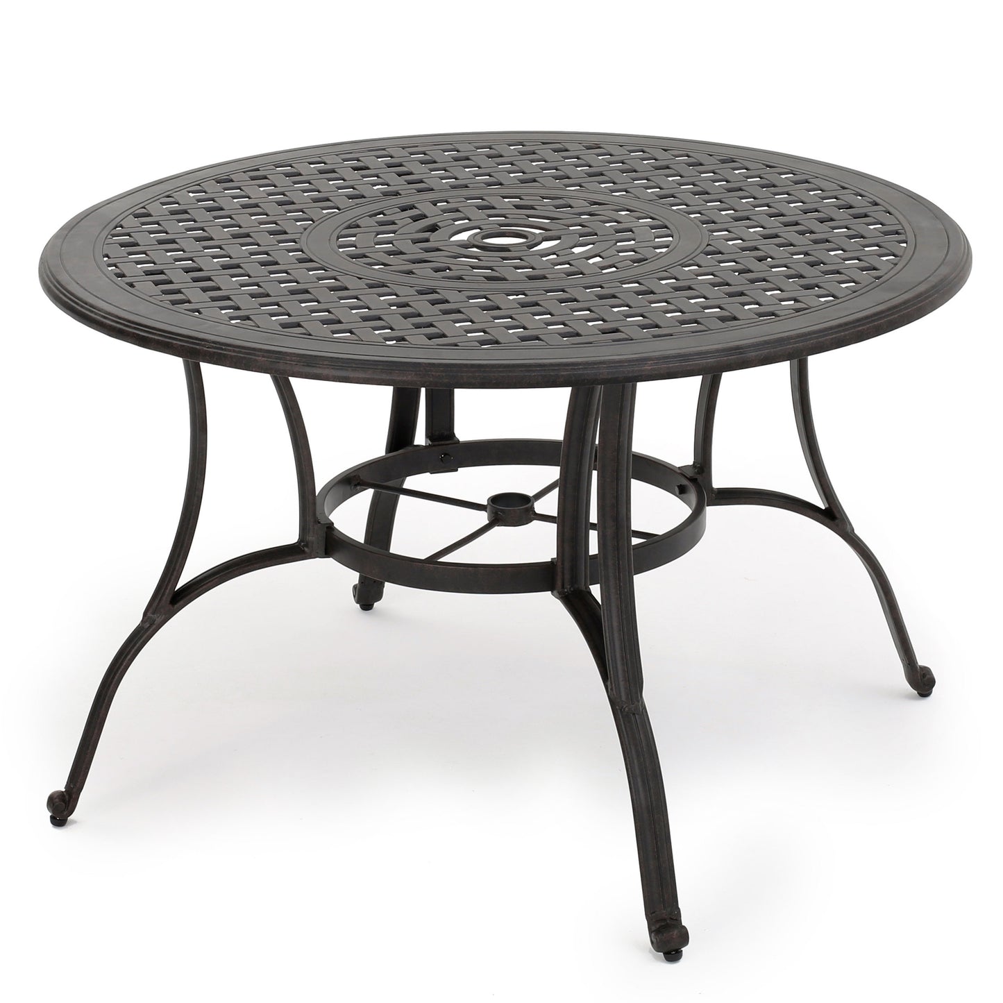 Outdoor Cast Aluminum Circular Dining Table, Bronze Finish for Stylish Outdoor Dining