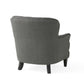 Modern Grey Fabric Club Chair and Ottoman Set, Stylish Cushioned Armchair for Living Rooms