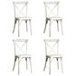 4-Pack Resin X-Back Chairs, Mid-Century Modern Farmhouse Design for Kitchens and Dining Rooms, Lime Wash Finish