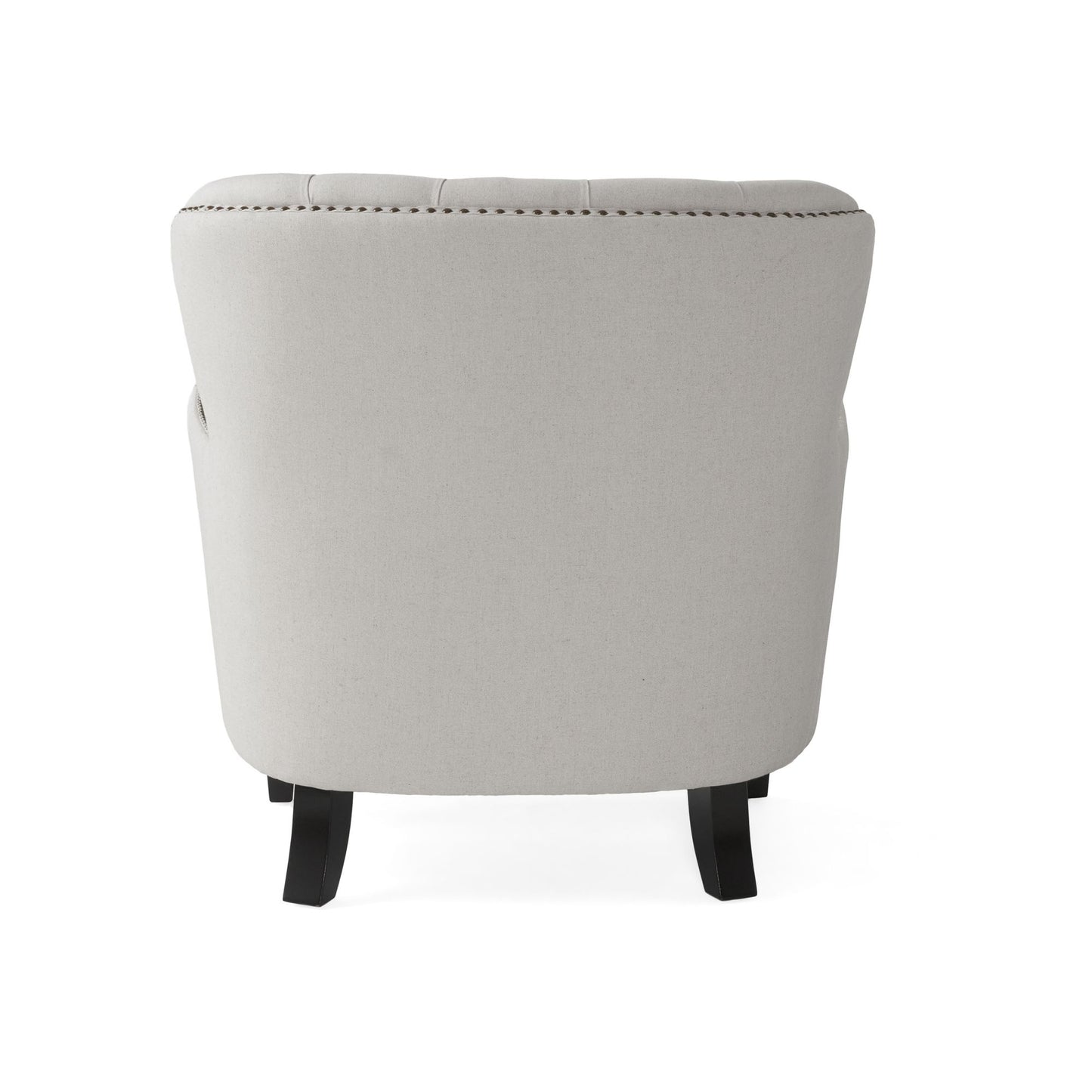 Sillón club moderno de tela gris claro y conjunto de otomana, elegante sillón acolchado para salas de estar