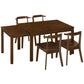 TOPMAX 65" 5-Piece Dining Set with Wheels, Expandable Table, and Small Dining Chairs, Brown Finish