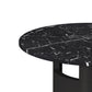 Modern Round Dining Table with Printed Black Marble Table Top for Dining Room