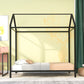 House Bed Frame Twin Size  Kids Bed Frame Metal Platform Bed Floor Bed for Kids Boys Girls No Box Spring Needed Black