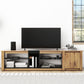 ModernTV stand suitable for TVs under 80 inches, media console with multifunctional storage, and LED lights