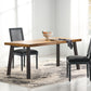 Della Acacia Wood Dining Table with Natural Stain and Rustic Metal Legs, Brown and Grey Finish