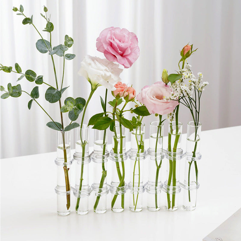 INS Wind Home Test Tube Vase Glass Flower Art Aquaculture Flower Set Flower Vase Decoration Ornaments