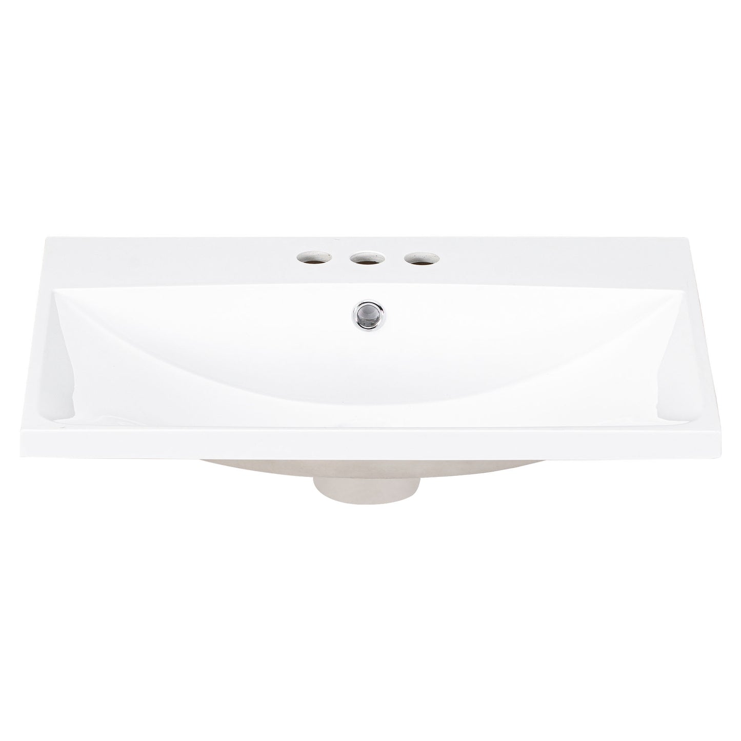 Bathroom Vanity Top Only White Basin 3-Faucet Holes