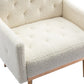 COOLMORE modern style armchair, plush decorative fabric armchair with golden metal legs (white teddy bear)