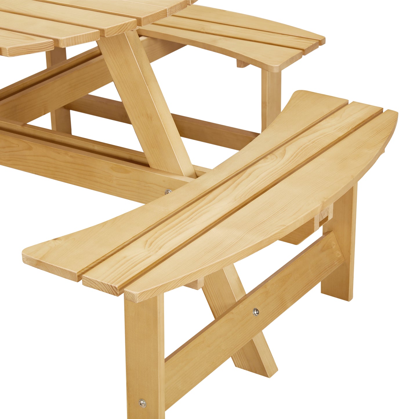 Outdoor picnic table for 8 people, circular picnic table for 8 people, with 4 embedded bench tables and bench sets