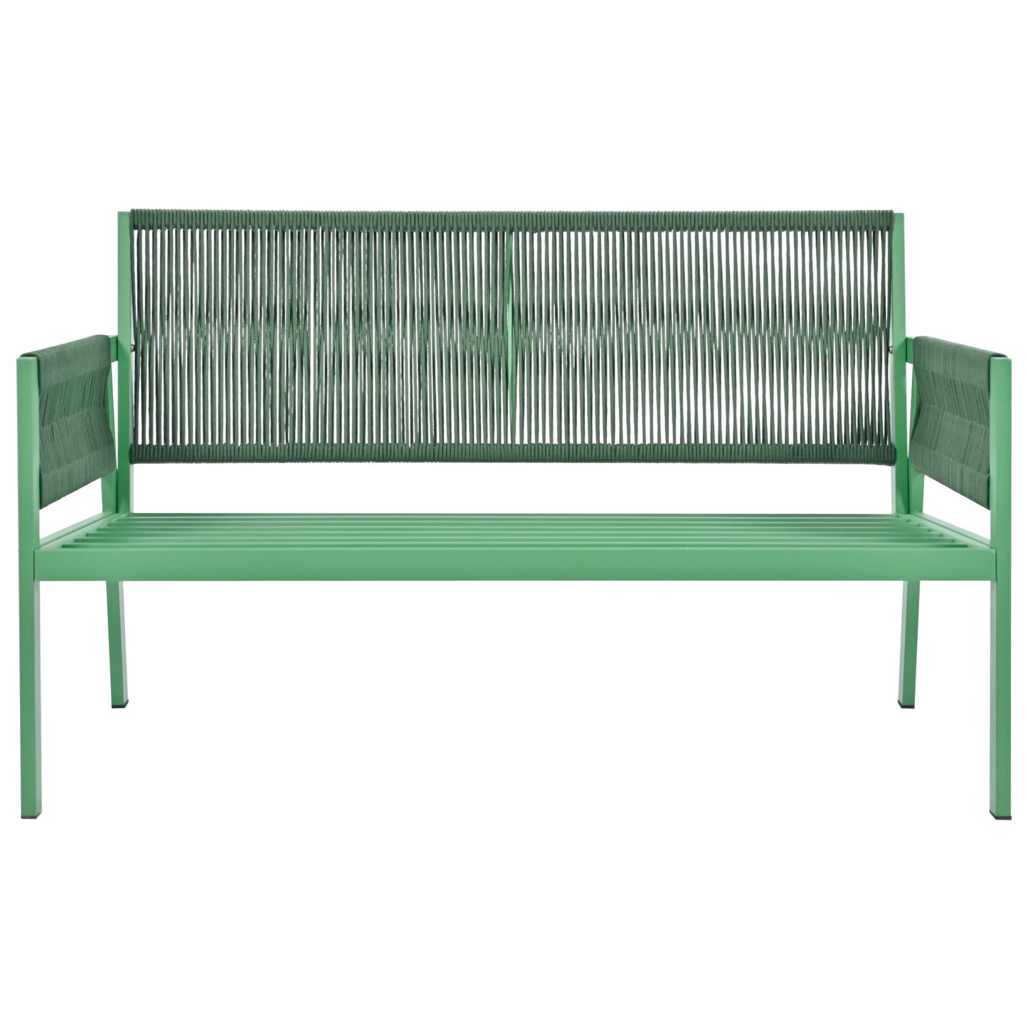 Outdoor Furniture with Tempered Glass Table, Deep Seating with Thick Cushions in Fluorescent Yellow and Green