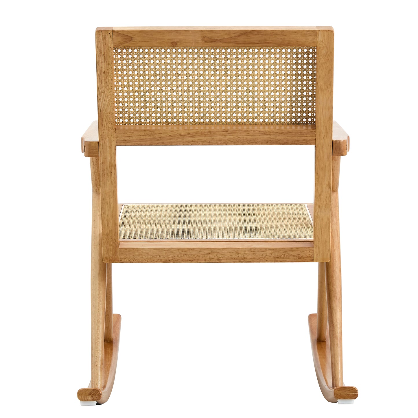 Solid wood+imitation rattan rocking chair allows you to relax quietly indoors and outdoors enhancing your sense of relaxation