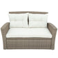 U-Style 4-Piece Patio Furniture Set, All-Weather Wicker Sectional Sofa with Ottoman and Cushions