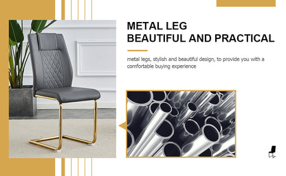 Faux Leather Dining Chairs Set of 4 Gray