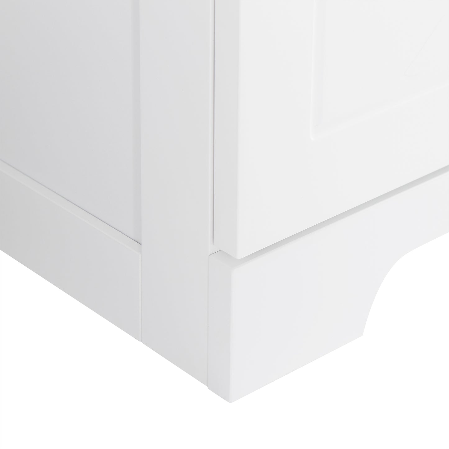 Tall Bathroom Cabinet with Four Doors, Large Storage Space Open Shelve, Upper Storage Cabinet, Whit