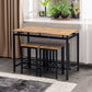 TREXM 5-piece compact bar table with table and stool - modern industrial design brown