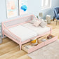 Full Size Daybed with Two Storage Drawers and Support Legs Pink