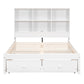 Full Size Platform Bed with Storage Headboard, Charging Station and 2 Drawers White