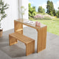 Dining Bench and Table Set, Pine Wood Design for Entryways, Living Rooms, and Kitchens