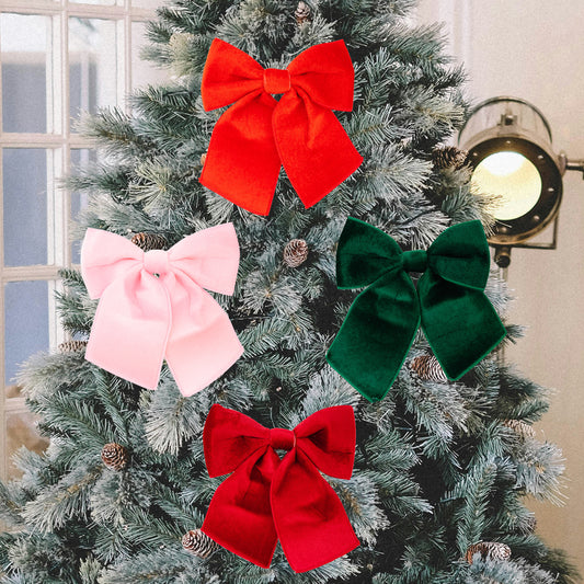 Red Velvet Bow Ornament – Classic Tree Accent