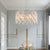 Deluxe round silver crystal chandelier, modern rectangular chandelier (excluding light bulbs)