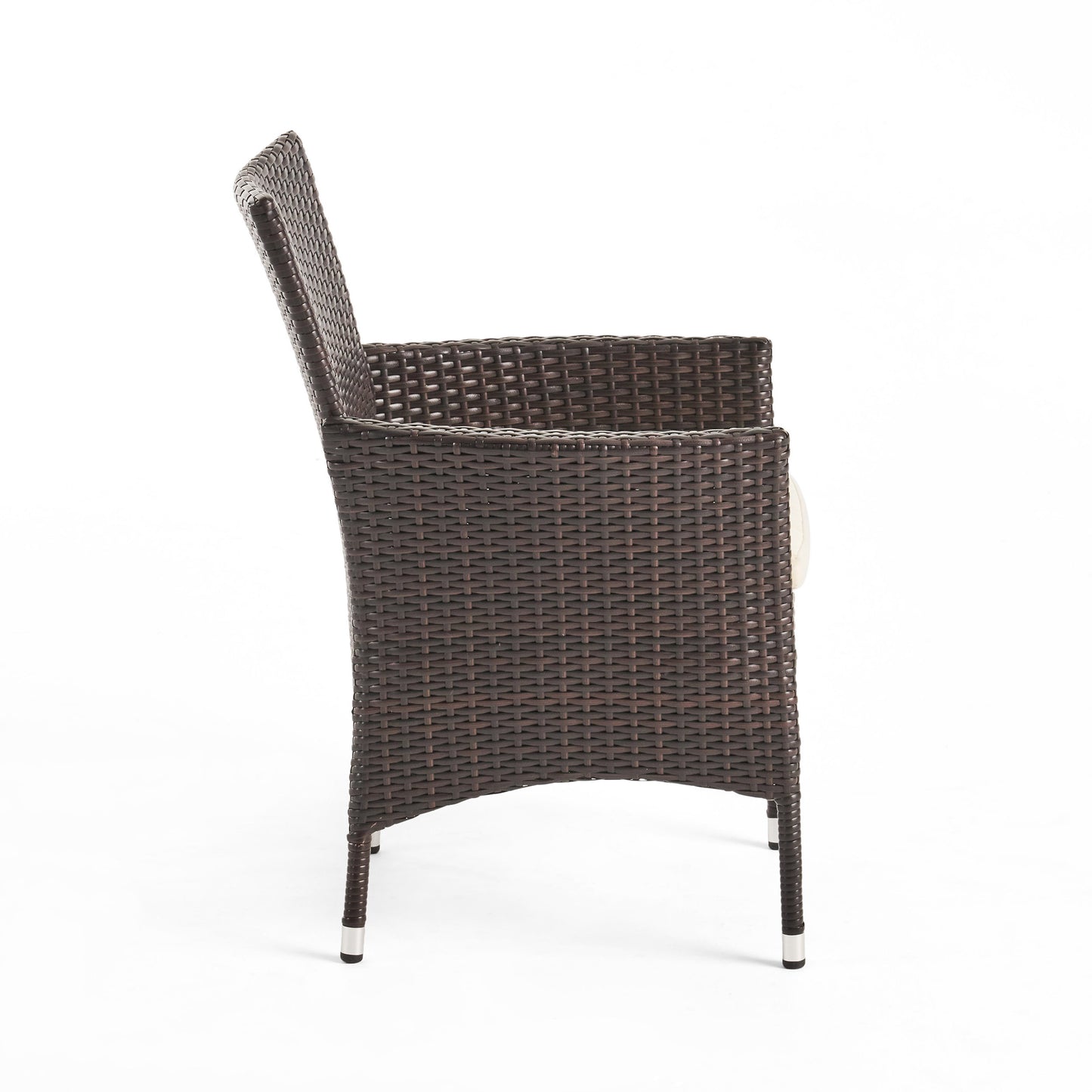 Clementine Outdoor PE Wicker Dining Chairs, Set of 2 in Multibrown Finish