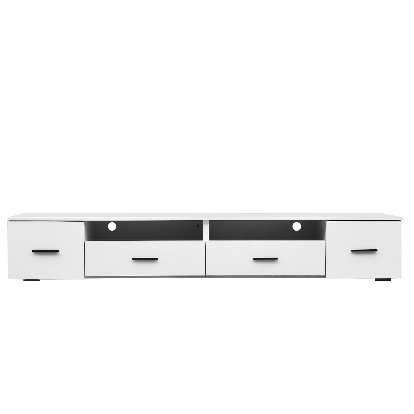 White TV Stand for Living Rooms, Modern Entertainment Center for TVs Up to 90 Inches