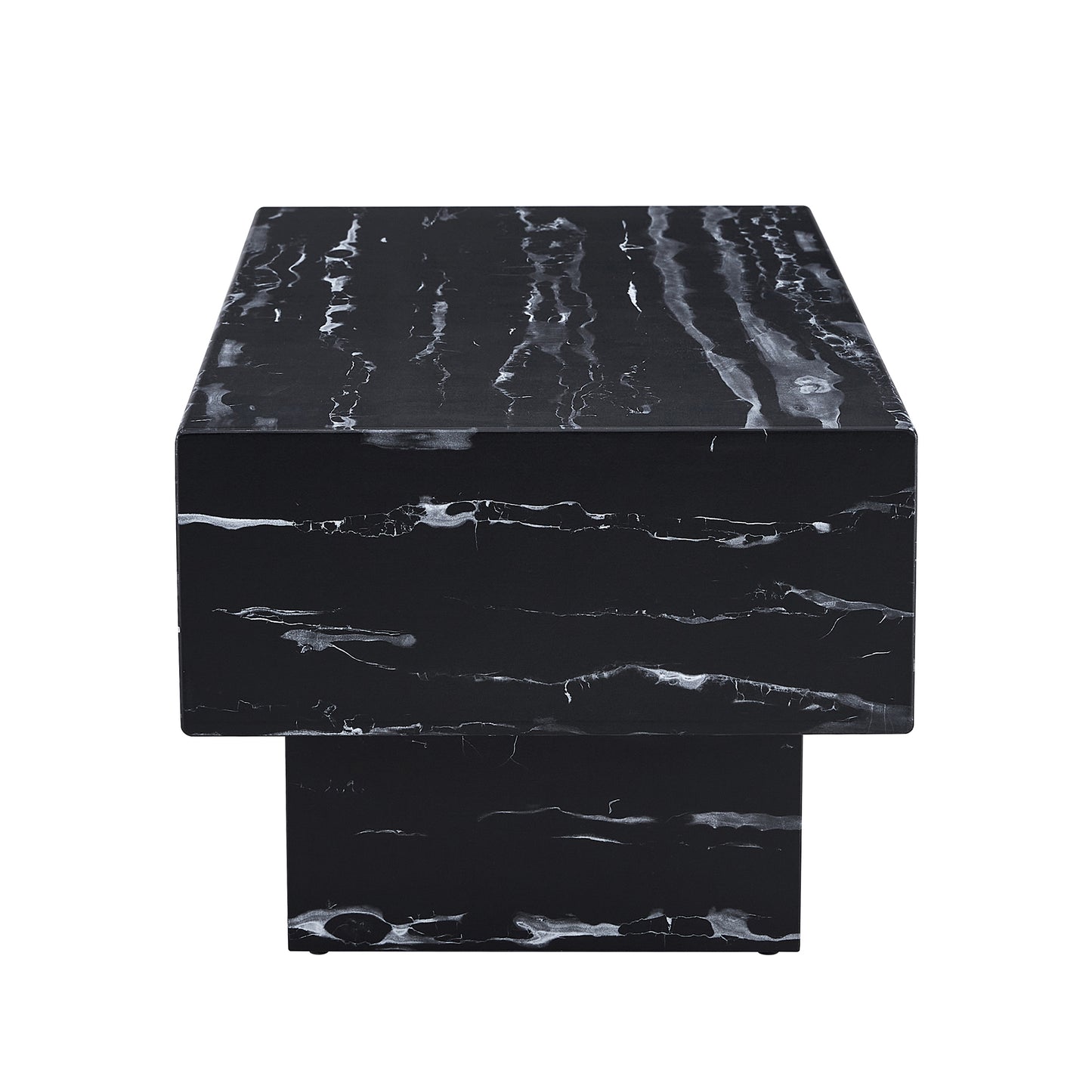 The black coffee table has patterns Modern rectangular table suitable for living rooms and apartments