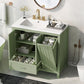 36" Bathroom Vanity with Sink, Double Door Cabinet, Large Drawer, and Flip Drawer, Green Finish