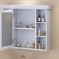 35'' x 28'' Blue Wall Mounted Bathroom Storage Cabinet with Mirror Door, Modern Bathroom Wall Cabinet with Mirror