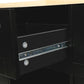 Kitchen trolley with rubber wood leaf countertop, 5-wheel kitchen island, storage cabinet and 3 dining drawers, black