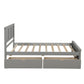 Platform Storage Bed  2 drawers with wheels, Twin Size Frame  Gray