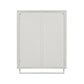 Glass Doors Modern Two-door Wall Cabinet with Featuring Two-tier Enclosed Storage an Open Shelf and Towel Rack