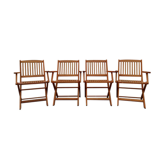 Foldable Patio Dining Set 4 Folding Chairs Indoor and outdoor universal Teak