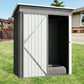 5 * 3FT outdoor storage shed, tool shed with sloping roof and lockable door, backyard garden metal shed, courtyard lawn, gray