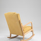 Rocking Chair Upholstered Fabric Rocking Armchair Indoor with High Backrest Glider Chairs and Lumbar Pillow for Living Room