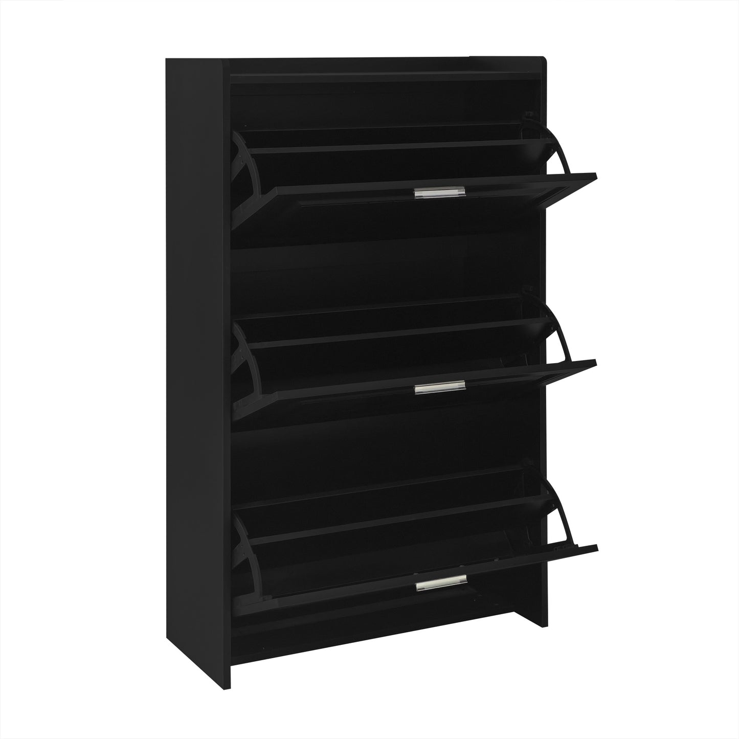 U-Can Shoe Storage Cabinet for Entryway with 3 Flip Drawers, Modern Shoe Organizer Cabinet, Free Standing Shoe Rack Black