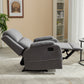 PU leather recliner massage chair with adjustable leg positions at the back, easy to reach side buttons - gray