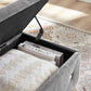 Storage Bench Flip Top Entryway Bench Seat with Safety Hinge Storage Chest with Padded Seat Gray Velvet